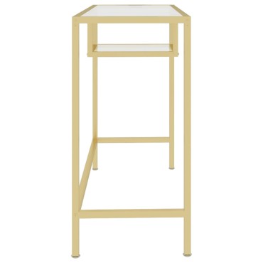 vidaXL Γραφείο Υπολογιστή Διάφανο 100x36x74cm από Ψημένο Γυαλί 1 τεμ.