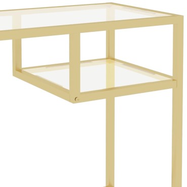 vidaXL Γραφείο Υπολογιστή Διάφανο 100x36x74cm από Ψημένο Γυαλί 1 τεμ.