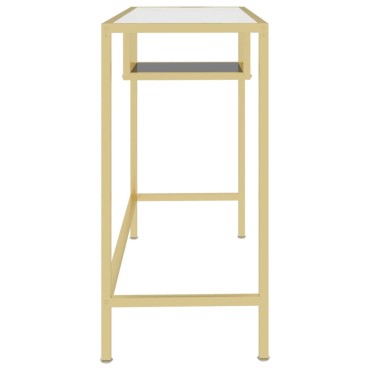 vidaXL Γραφείο Υπολογιστή Διάφανο 100x36x74cm από Ψημένο Γυαλί 1 τεμ.