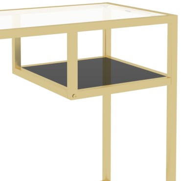 vidaXL Γραφείο Υπολογιστή Διάφανο 100x36x74cm από Ψημένο Γυαλί 1 τεμ.
