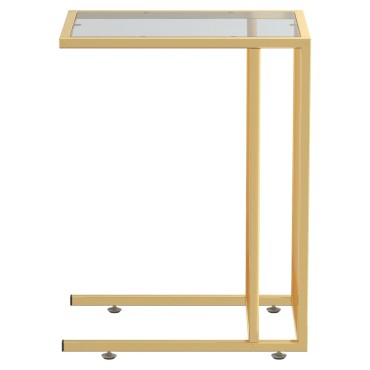 vidaXL Τραπέζι Υπολογιστή Βοηθητικό Μαύρο 50x35x65cm Ψημένο Γυαλί 1 τεμ.