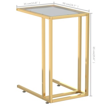 vidaXL Τραπέζι Υπολογιστή Βοηθητικό Μαύρο 50x35x65cm Ψημένο Γυαλί 1 τεμ.