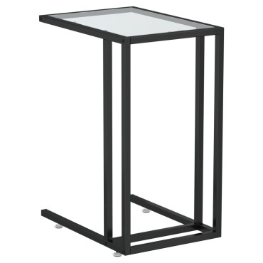 vidaXL Τραπέζι Υπολογιστή Βοηθητικό Διαφανές 50x35x65cm Ψημένο Γυαλί 1 τεμ.