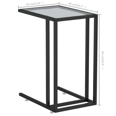 vidaXL Τραπέζι Υπολογιστή Βοηθητικό Διαφανές 50x35x65cm Ψημένο Γυαλί 1 τεμ.