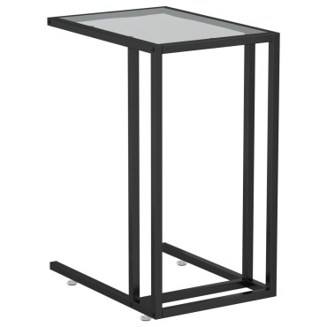 vidaXL Τραπέζι Υπολογιστή Βοηθητικό Μαύρο 50x35x65cm Ψημένο Γυαλί 1 τεμ.