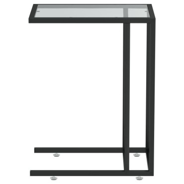 vidaXL Τραπέζι Υπολογιστή Βοηθητικό Μαύρο 50x35x65cm Ψημένο Γυαλί 1 τεμ.