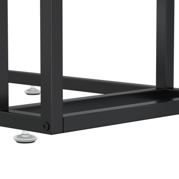 vidaXL Τραπέζι Υπολογιστή Βοηθητικό Μαύρο 50x35x65cm Ψημένο Γυαλί 1 τεμ.