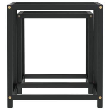 vidaXL Τραπεζάκια 2 τεμ. Μαύρα από MDF (μεγάλο μέγεθος) 37x37x40cm