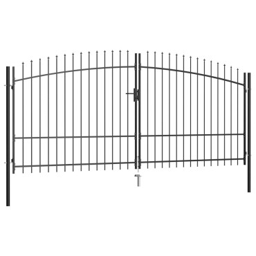 vidaXL Πόρτα Περίφραξης Διπλή με Λόγχες 400 x 225 εκ.
