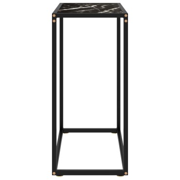 vidaXL Τραπέζι Κονσόλα Μαύρο 60x35x75cm από Ψημένο Γυαλί 1 τεμ.
