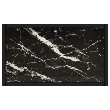 vidaXL Τραπέζι Κονσόλα Μαύρο 60x35x75cm από Ψημένο Γυαλί 1 τεμ.