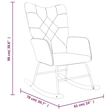 vidaXL Πολυθρόνα Κουνιστή Σχέδιο Patchwork Υφασμάτινη με Σκαμπό 61x78x98cm 1 τεμ.
