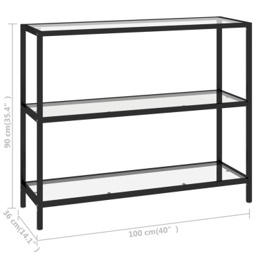 vidaXL Ράφι Διαφανές 100x36x90cm από Ψημένο Γυαλί 1 τεμ.
