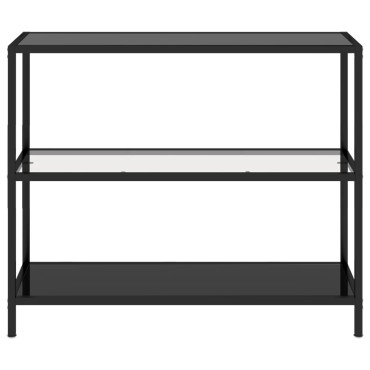 vidaXL Ράφι Διαφανές και Μαύρο 100x36x90cm από Ψημένο Γυαλί 1 τεμ.