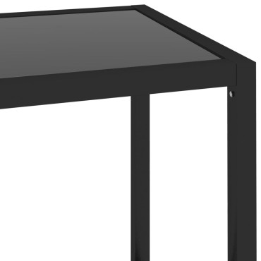 vidaXL Ράφι Διαφανές και Μαύρο 100x36x90cm από Ψημένο Γυαλί 1 τεμ.