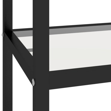vidaXL Ράφι Διαφανές και Μαύρο 100x36x90cm από Ψημένο Γυαλί 1 τεμ.