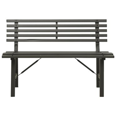 vidaXL Παγκάκι Κήπου Μαύρο Ατσάλινο 110x59x76,5cm 1 τεμ.