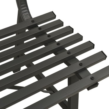 vidaXL Παγκάκι Κήπου Μαύρο Ατσάλινο 110x59x76,5cm 1 τεμ.