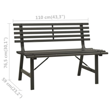 vidaXL Παγκάκι Κήπου Μαύρο Ατσάλινο 110x59x76,5cm 1 τεμ.