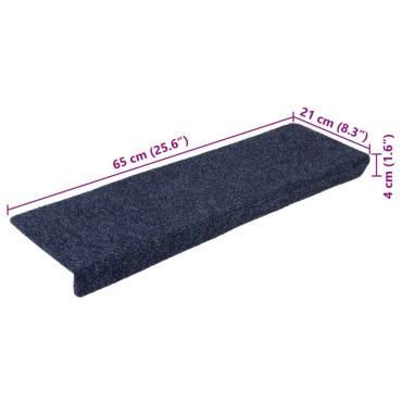 vidaXL Πατάκια Σκάλας 5 τεμ. Ανθρακί 65x21x4 εκ. Βελονιασμένο Ύφασμα