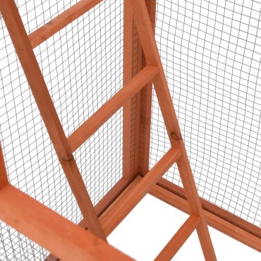 vidaXL Κλουβί Πτηνού 60 x 62 x 166 εκ. από Μασίφ Ξύλο Ελάτης