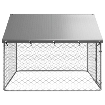 vidaXL Κλουβί Σκύλου Εξωτερικού Χώρου 200 x 200 x 150 εκ. με Στέγαστρο