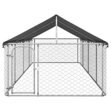 vidaXL Κλουβί Σκύλου Εξωτερικού Χώρου 600 x 200 x 150 εκ. με Στέγαστρο