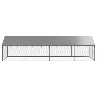 vidaXL Κλουβί Σκύλου Εξωτερικού Χώρου 600 x 200 x 150 εκ. με Στέγαστρο