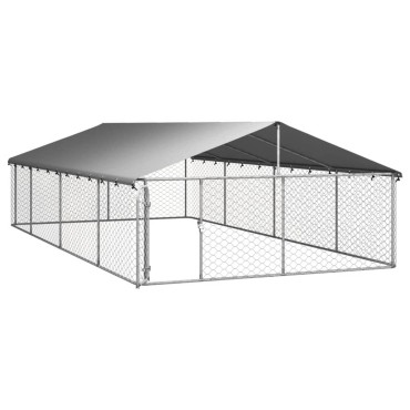 vidaXL Κλουβί Σκύλου Εξωτερικού Χώρου 600 x 300 x 150 εκ. με Στέγαστρο