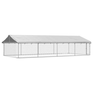 vidaXL Κλουβί Σκύλου Εξωτερικού Χώρου 600 x 300 x 150 εκ. με Στέγαστρο