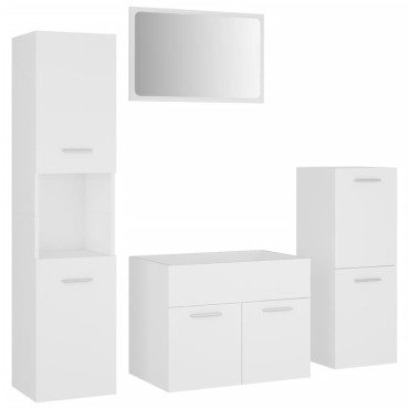 vidaXL Σετ Επίπλων Μπάνιου Λευκό από Επεξ. Ξύλο 60x38,5x46cm