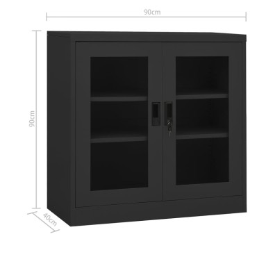 vidaXL Ντουλάπα Γραφείου με Γλάστρα Ανθρακί 90x40x113cm Ατσάλινη 1 τεμ.