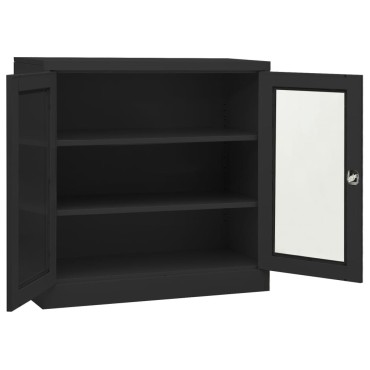 vidaXL Ντουλάπα Γραφείου με Γλάστρα Ανθρακί 90x40x113cm Ατσάλινη 1 τεμ.