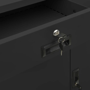 vidaXL Ντουλάπα Γραφείου με Γλάστρα Ανθρακί 90x40x125cm Ατσάλινη 1 τεμ.