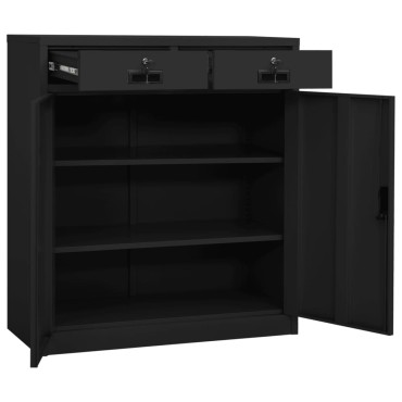 vidaXL Ντουλάπα Γραφείου με Γλάστρα Ανθρακί 90x40x125cm Ατσάλινη 1 τεμ.