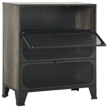 vidaXL Ντουλάπια Αποθήκευσης 2 τεμ. Γκρι 72x36x82cm Μέταλλο/MDF