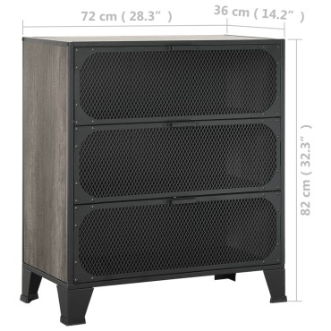 vidaXL Ντουλάπια Αποθήκευσης 2 τεμ. Γκρι 72x36x82cm Μέταλλο/MDF