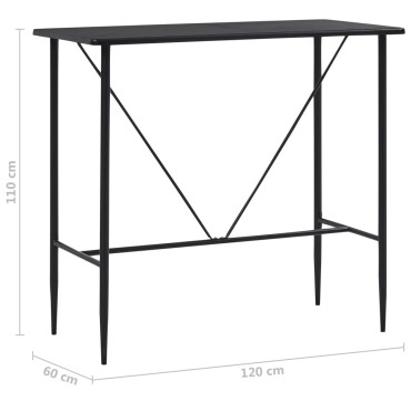 vidaXL Σετ Επίπλων Μπαρ 5 τεμ. Μαύρο Πλαστικό 120x60x110cm