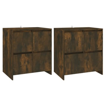 vidaXL Ντουλάπια 2 τεμ. Καπνιστή Δρυς 70x41x75cm από Επεξ. Ξύλο