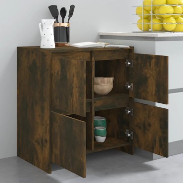 vidaXL Ντουλάπια 2 τεμ. Καπνιστή Δρυς 70x41x75cm από Επεξ. Ξύλο