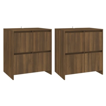 vidaXL Ντουλάπια 2 τεμ. Καφέ Δρυς 70x41x75cm από Επεξ. Ξύλο