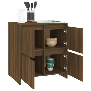 vidaXL Ντουλάπια 2 τεμ. Καφέ Δρυς 70x41x75cm από Επεξ. Ξύλο
