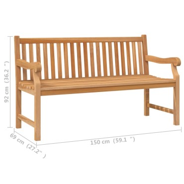 vidaXL Παγκάκι Κήπου από Μασίφ Ξύλο Teak 150x69x92cm 1 τεμ.