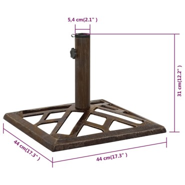 vidaXL Βάση Ομπρέλας Μπρονζέ 44 x 44 x 31 εκ. από Χυτοσίδηρο