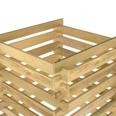 vidaXL Κομποστοποιητής με Σανίδες 90x90x90 εκ. Εμποτισμ. Ξύλο Πεύκου