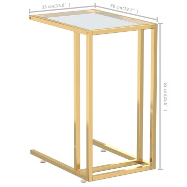 vidaXL Τραπέζι Υπολογιστή Βοηθητικό Διαφανές 50x35x65cm Ψημένο Γυαλί 1 τεμ.