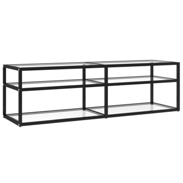 vidaXL Έπιπλο Τηλεόρασης Διαφανές 140x40x40,5cm από Γυαλί Ασφαλείας