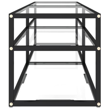 vidaXL Έπιπλο Τηλεόρασης Διαφανές 140x40x40,5cm από Γυαλί Ασφαλείας