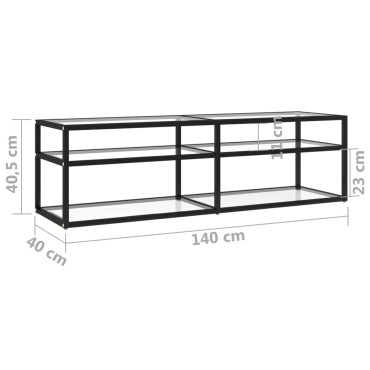 vidaXL Έπιπλο Τηλεόρασης Διαφανές 140x40x40,5cm από Γυαλί Ασφαλείας