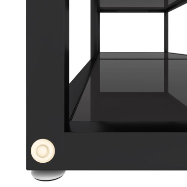 vidaXL Έπιπλο Τηλεόρασης Μαύρο 140x40x40,5cm από Γυαλί Ασφαλείας